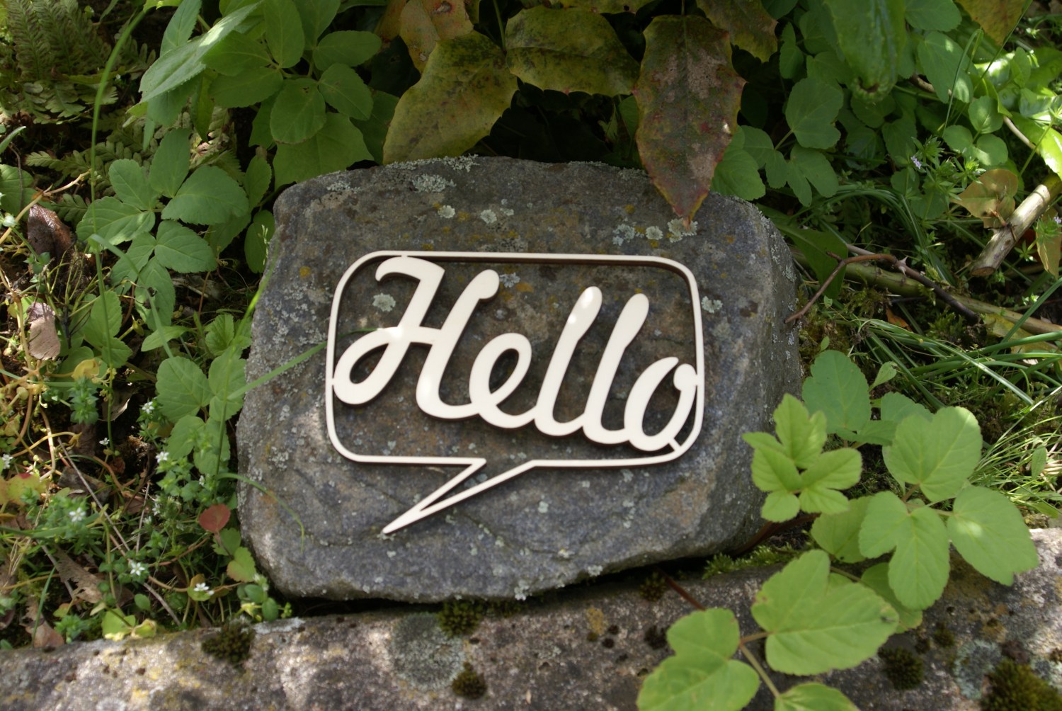 Lasercutting Sprechblase Hello